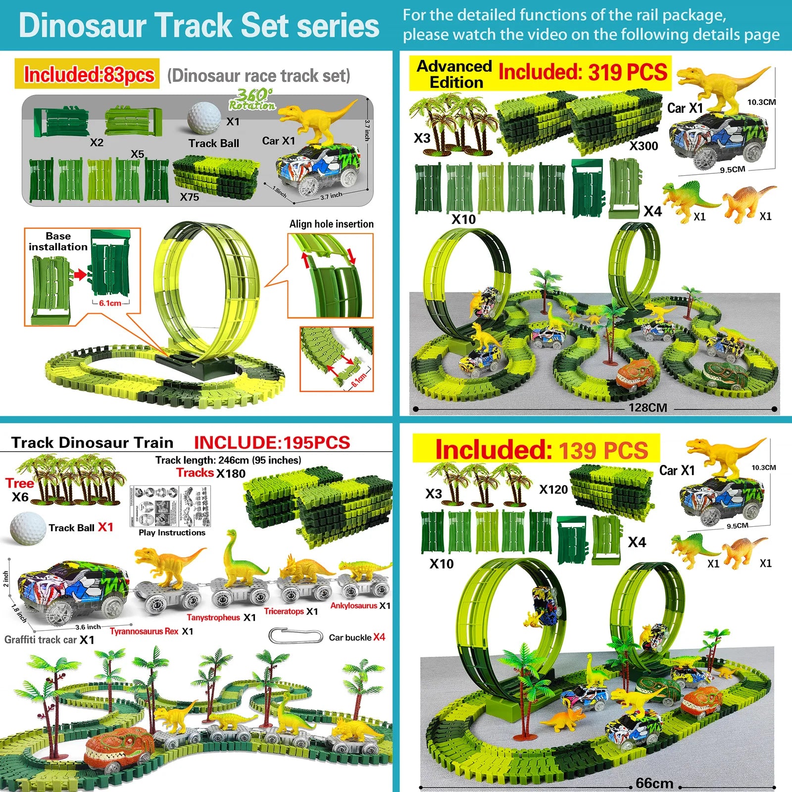 Electric dinosaur car track