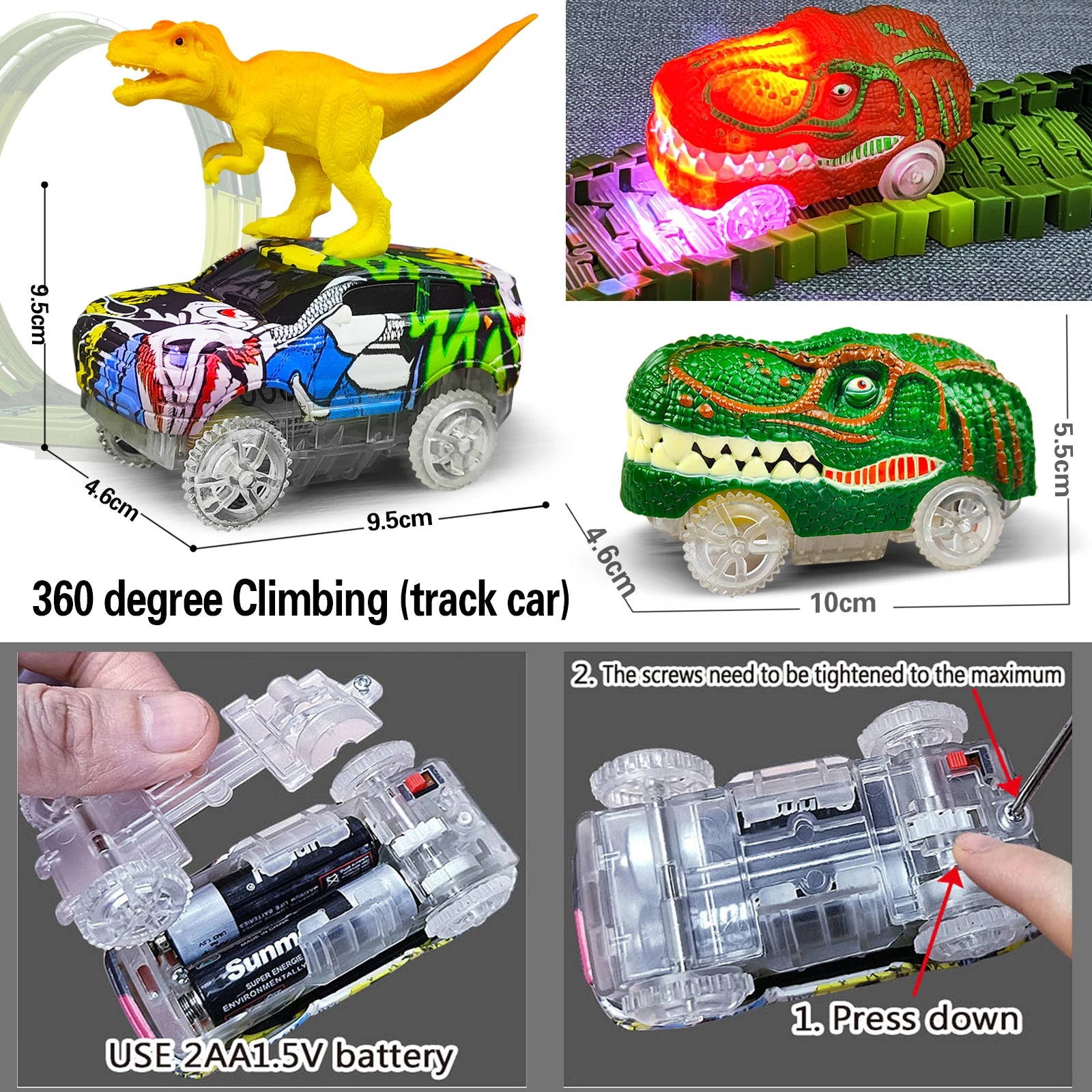 Electric dinosaur car track